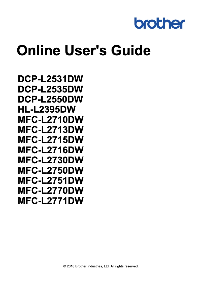 Image de la première page du manuel de l'appareil DCP-L2535DW