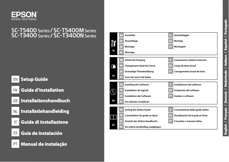 Page n°1 - Guide d'installation Epson SureColor SC-T5400