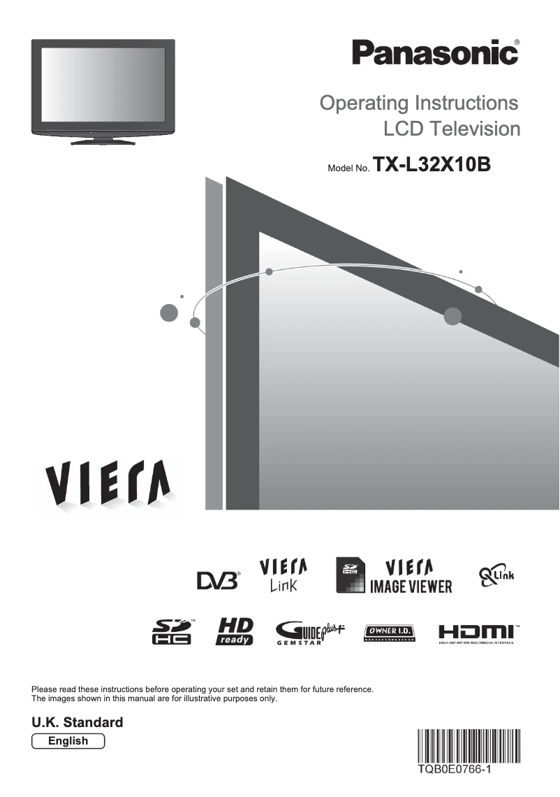 Page 1 de la notice Manuel utilisateur Panasonic Viera TX-L32X10B
