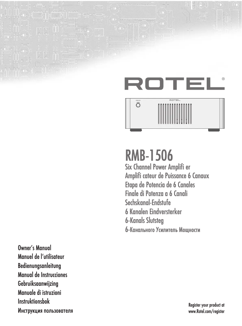 Page 1 de la notice Manuel utilisateur Rotel RMB-1506