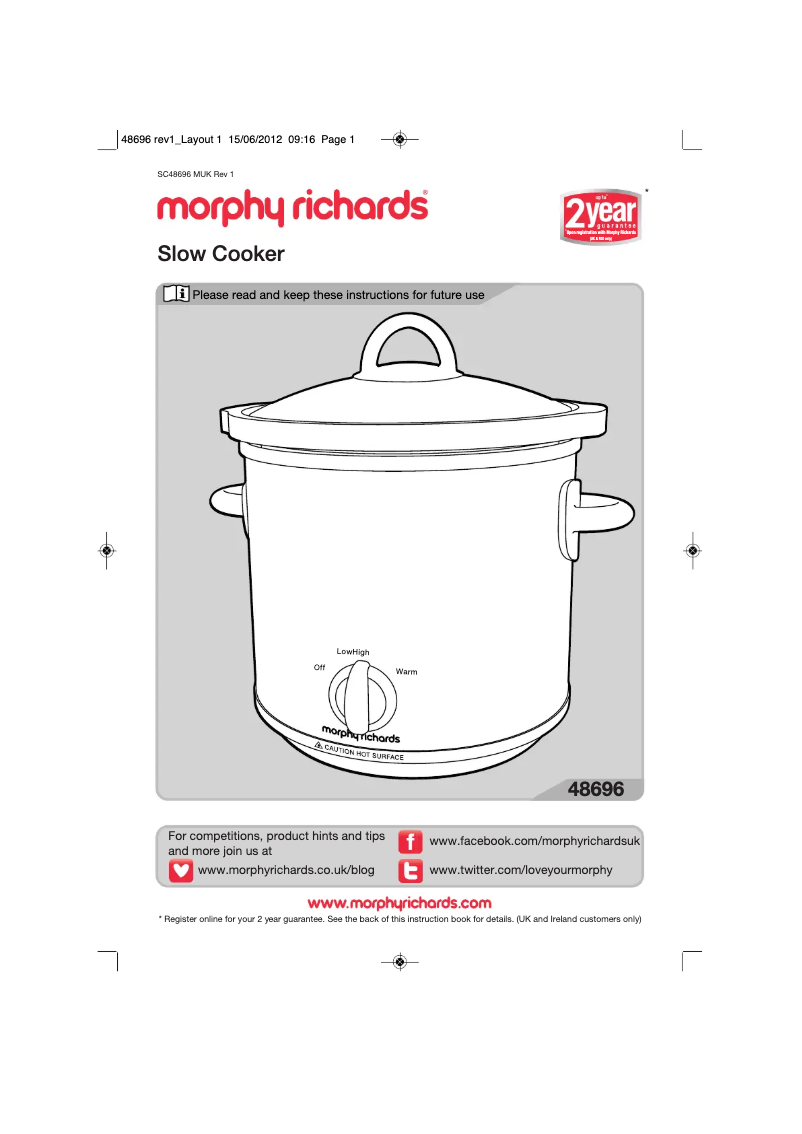 Página 1 del manual Manual de usuario Morphy Richards 48696