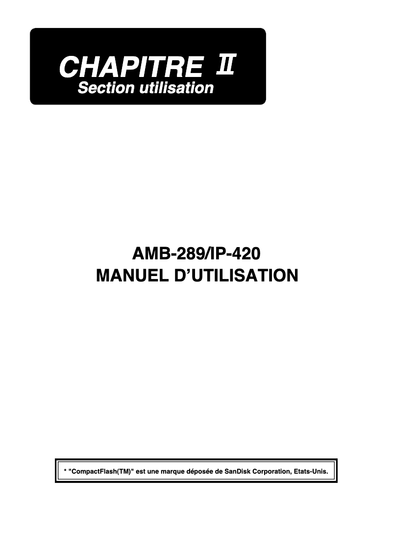 Page n°1 - Manuel utilisateur Juki AMB-289