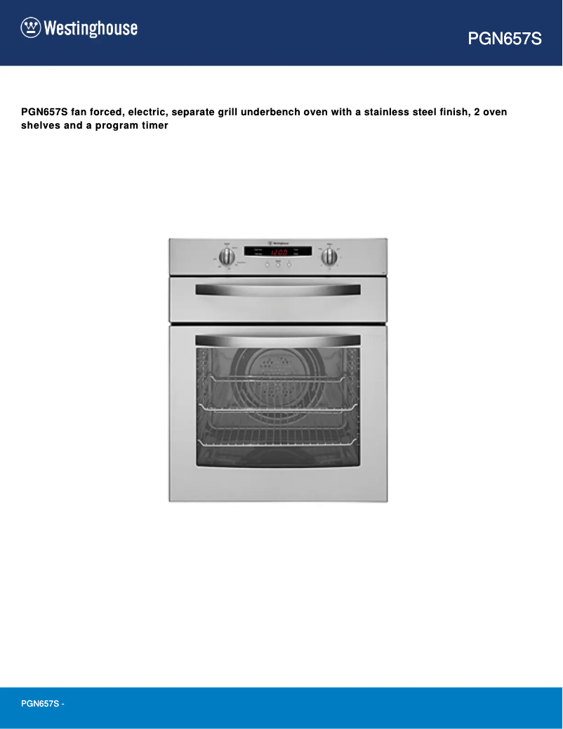 Page n°1 - Manuel utilisateur Westinghouse PGN657S