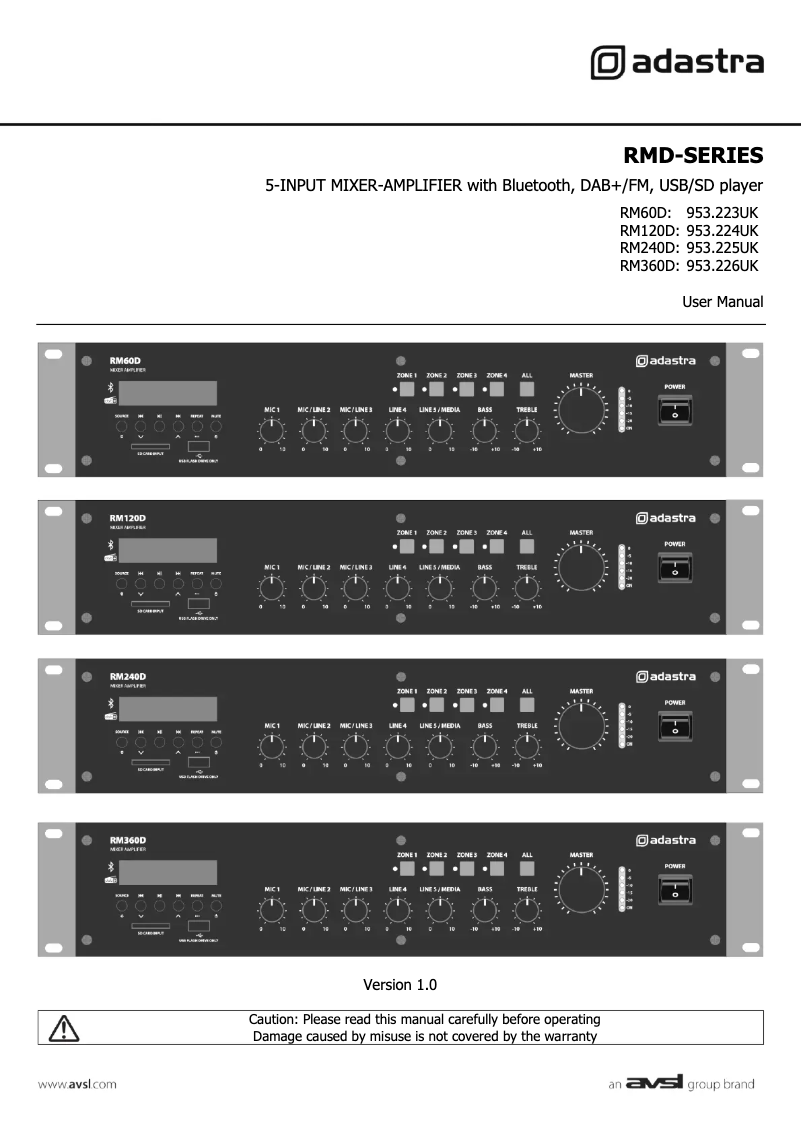 Image de la première page du manuel de l'appareil RM60D