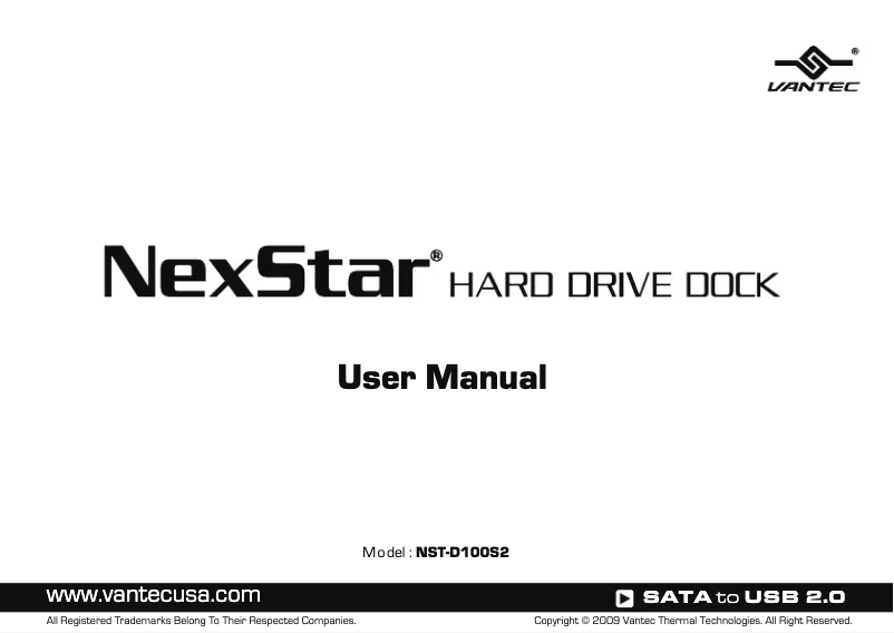 Page 1 de la notice Manuel utilisateur Vantec NexStar NST-D100S2
