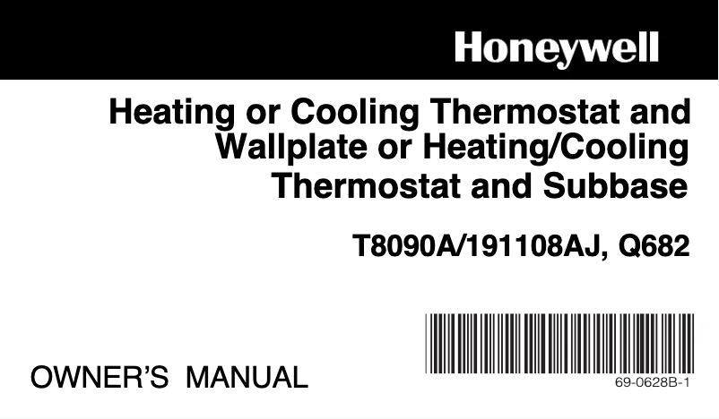 Page 1 de la notice Manuel utilisateur Honeywell T8090A