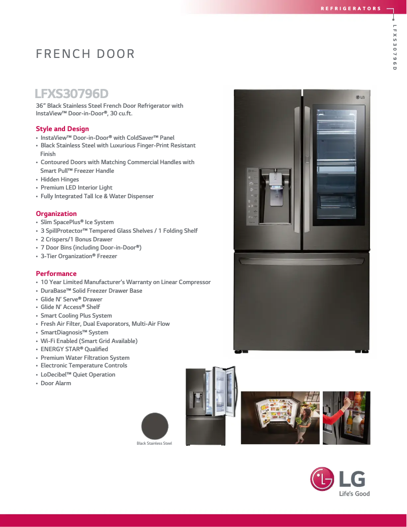 Página 1 del manual Ficha técnica LG LFXS30796D