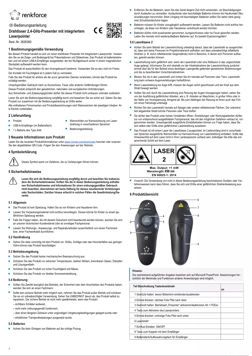 Page 1 de la notice Manuel utilisateur Renkforce RF-PLP-202
