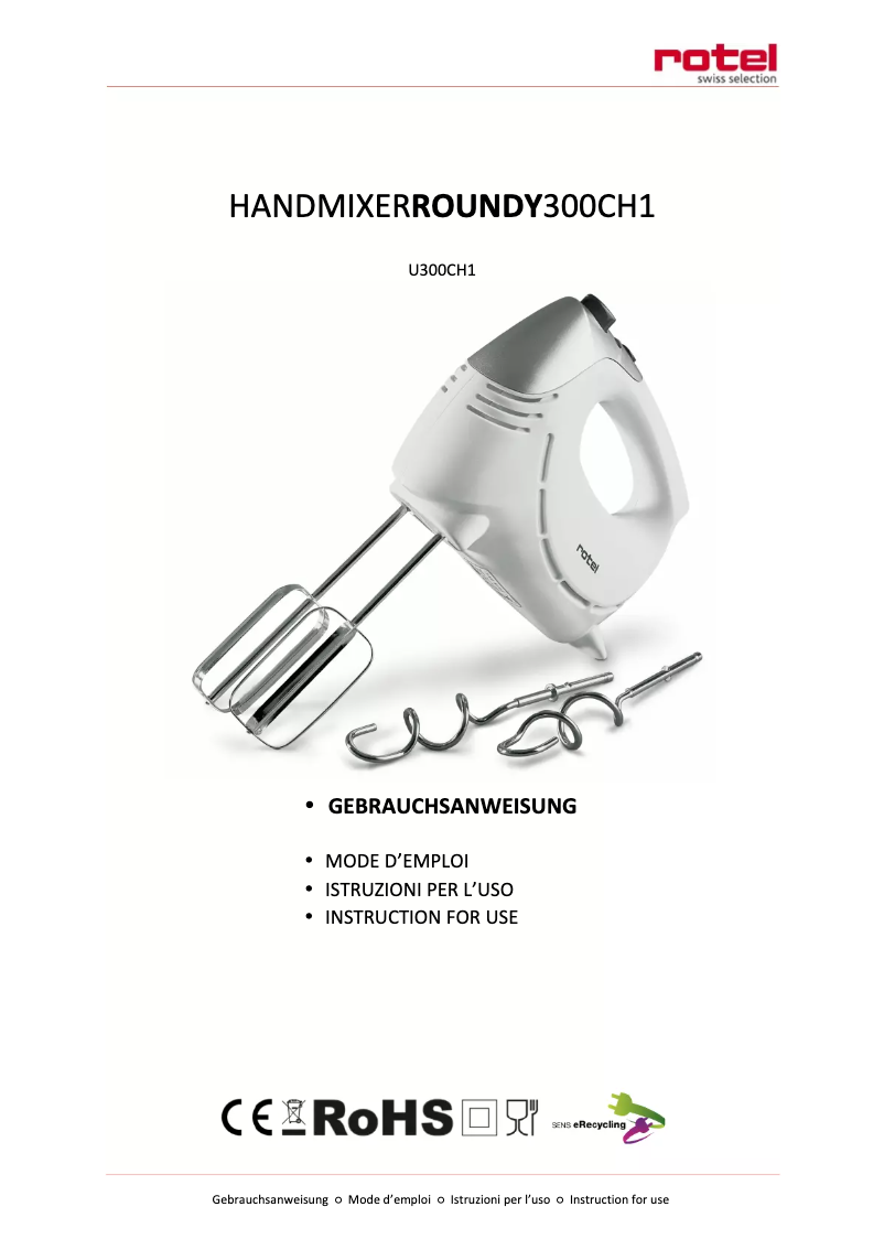 Page n°1 - Manuel utilisateur Rotel HRW 300