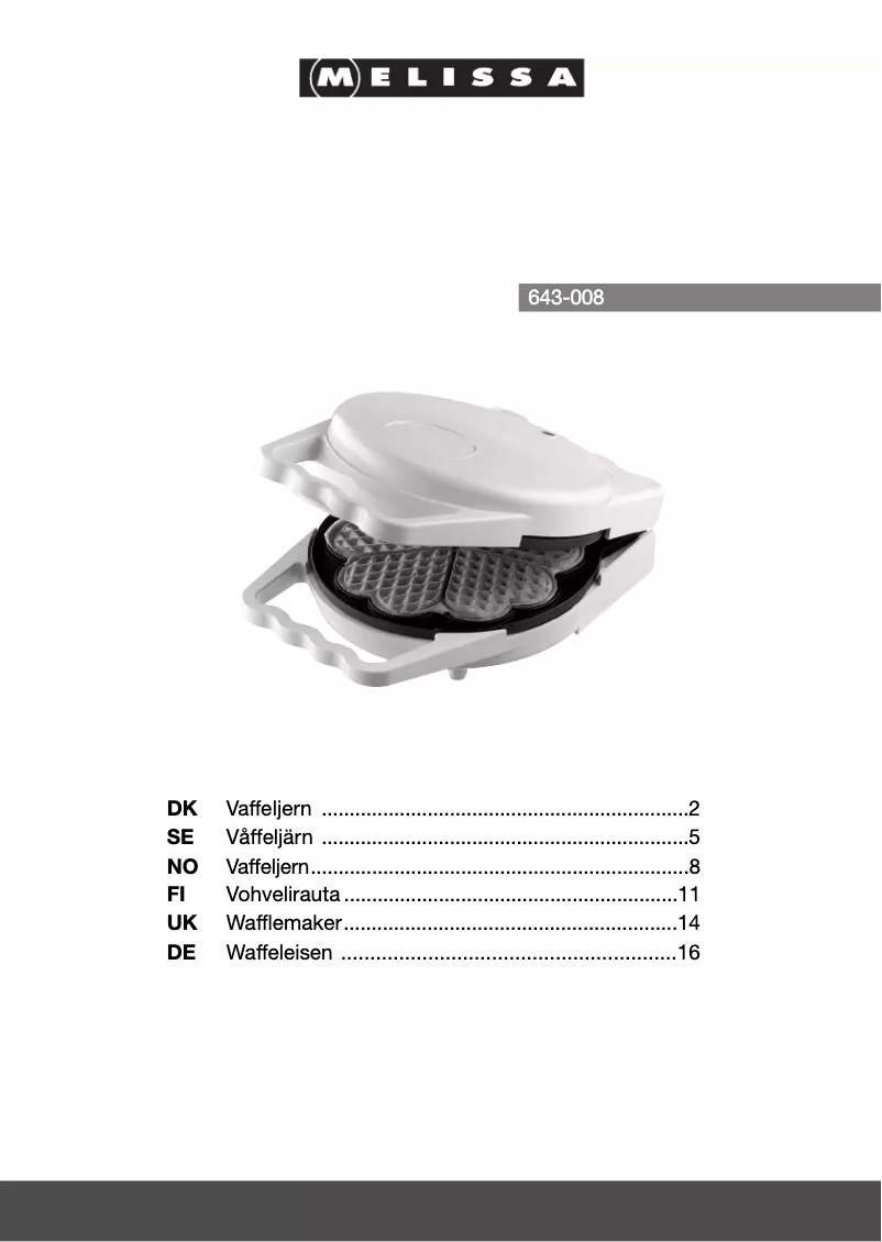 Page 1 de la notice Manuel utilisateur Melissa 643-008