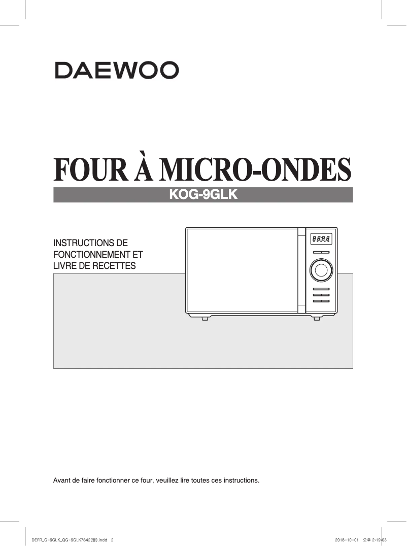 Page n°1 - Manuel utilisateur Winia WKOG-9GLK