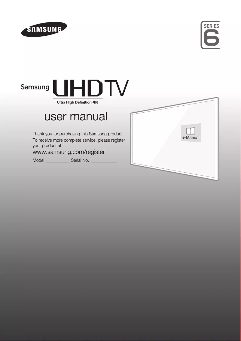 Page n°1 - Guide d'installation Samsung UE40JU6000K