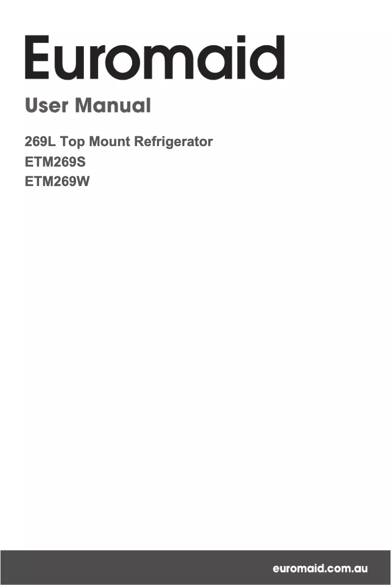 Page n°1 - Manuel utilisateur Euromaid ETM269W