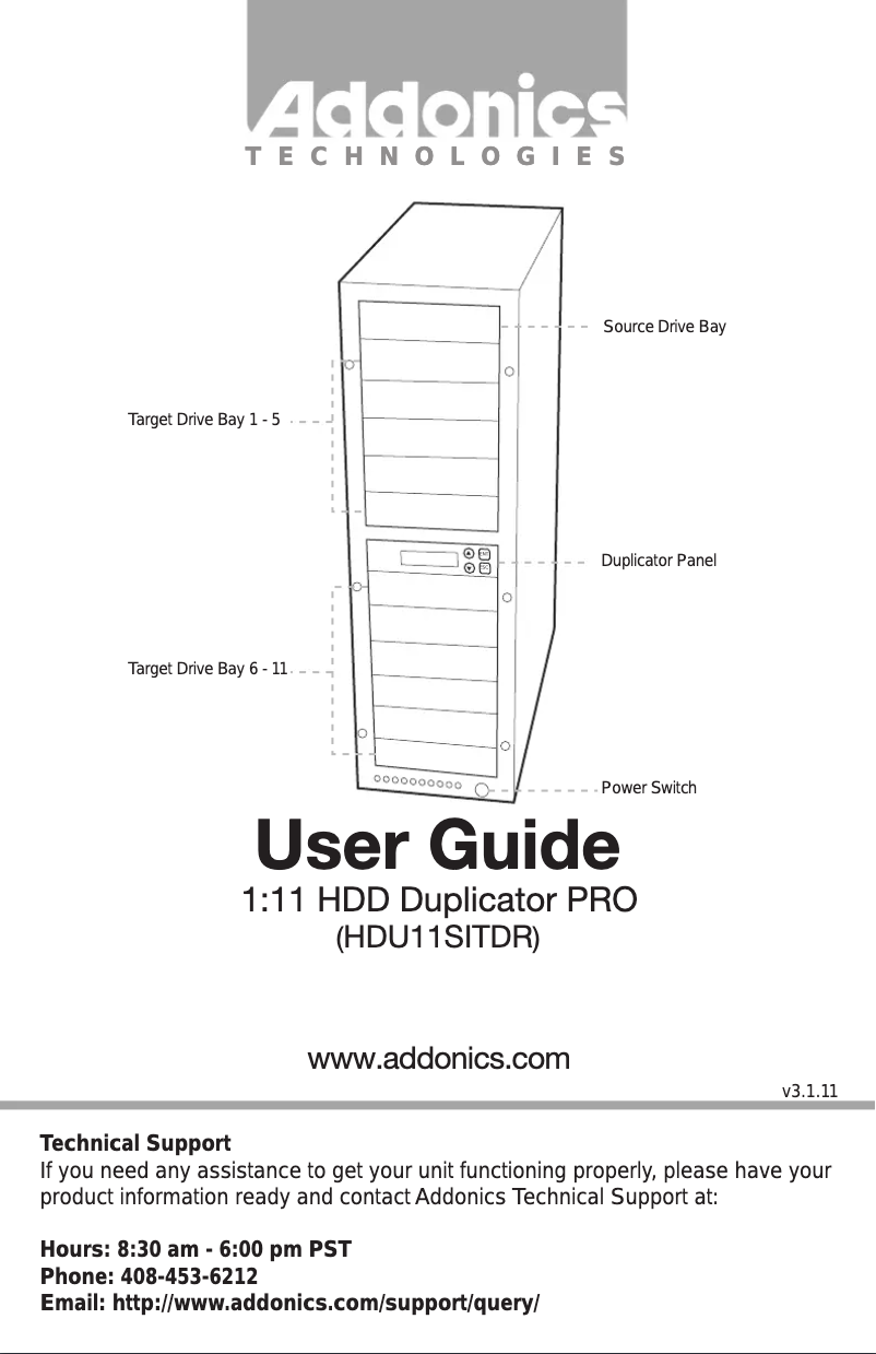 Page 1 de la notice Manuel utilisateur Addonics HDU11SITDR