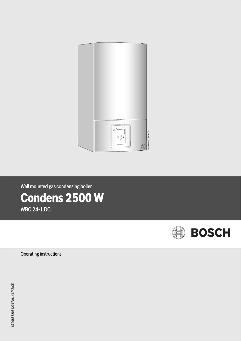 Page 1 de la notice Manuel utilisateur Bosch Condens 2500 W