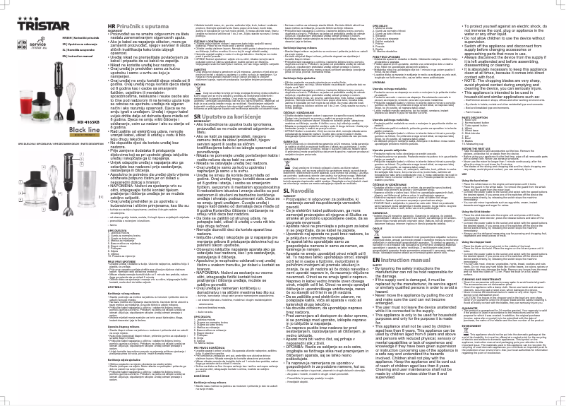 Page 1 de la notice Manuel utilisateur TriStar MX-4165KB