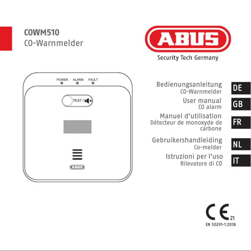 Page n°1 - Manuel utilisateur Abus COWM510