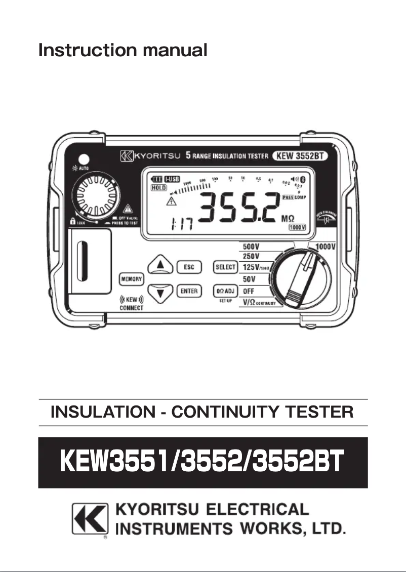 Page n°1 - Manuel utilisateur Kyoritsu KEW3551