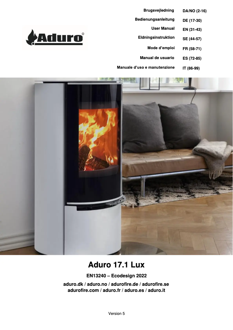 Image de la première page du manuel de l'appareil 17.1 Lux