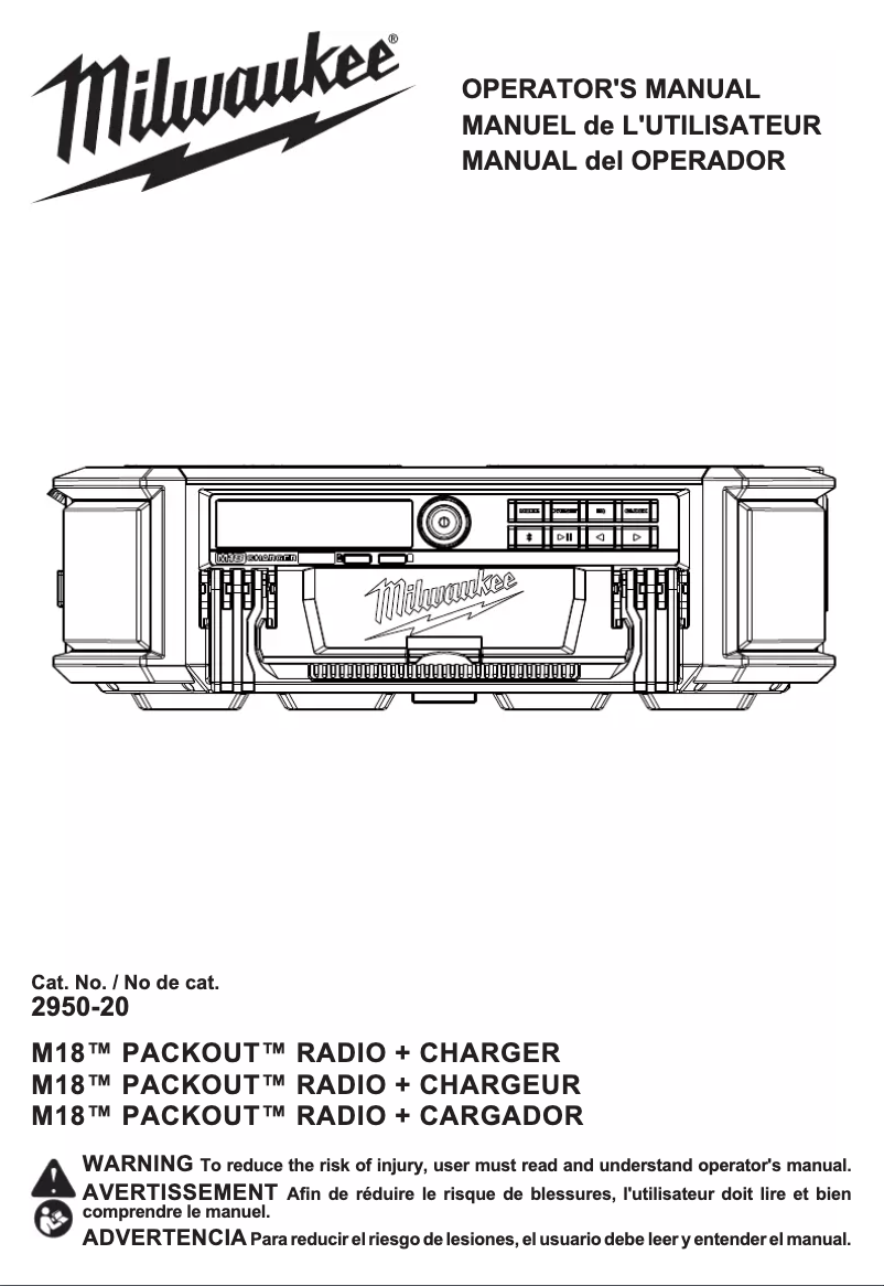 Page n°1 - Manuel utilisateur Milwaukee 2950-20