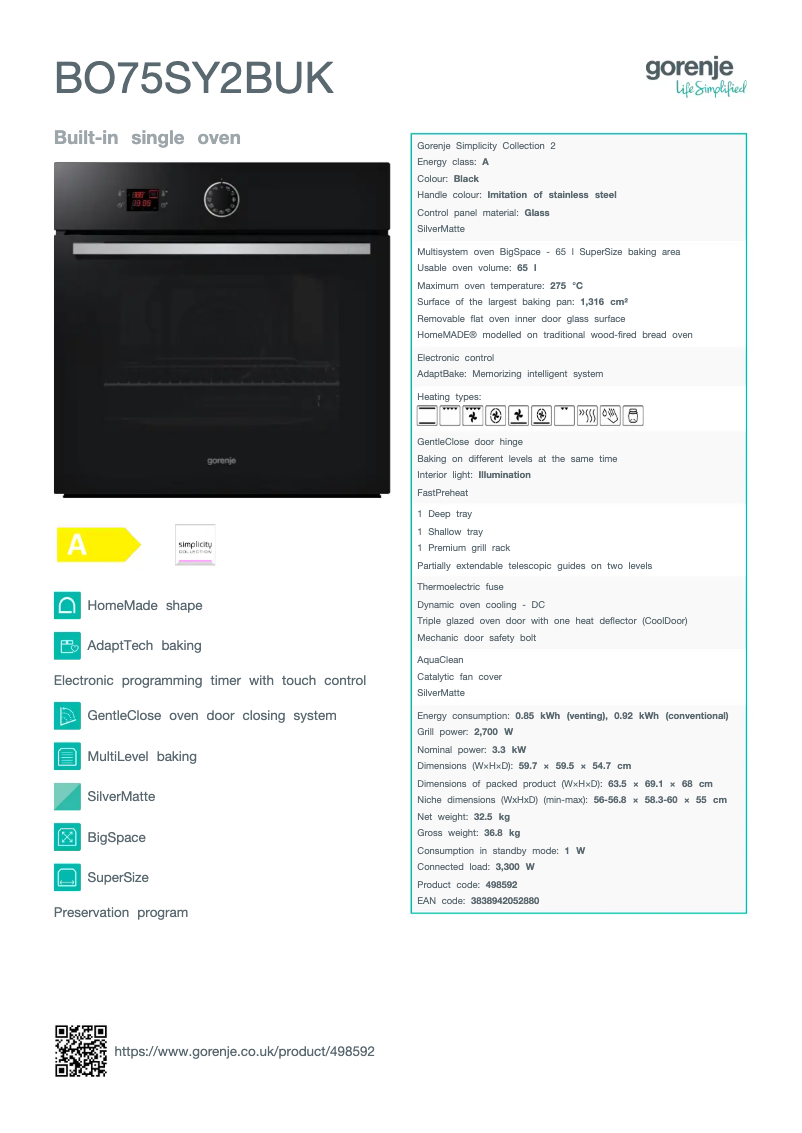 Image de la première page du manuel de l'appareil BO75SY2BUK