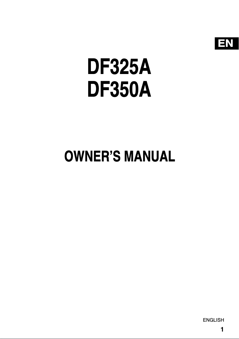 Page n°1 - Manuel utilisateur Suzuki DF325A