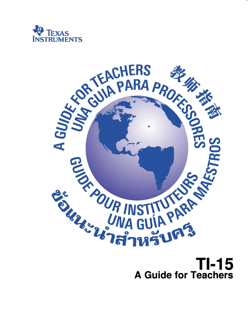 Image de la première page du manuel de l'appareil TI-15