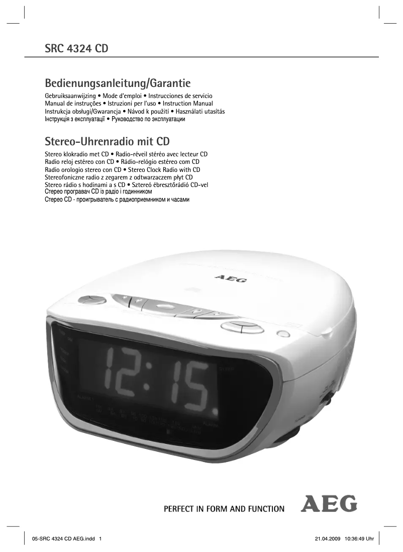 Image de la première page du manuel de l'appareil SRC 4324 CD