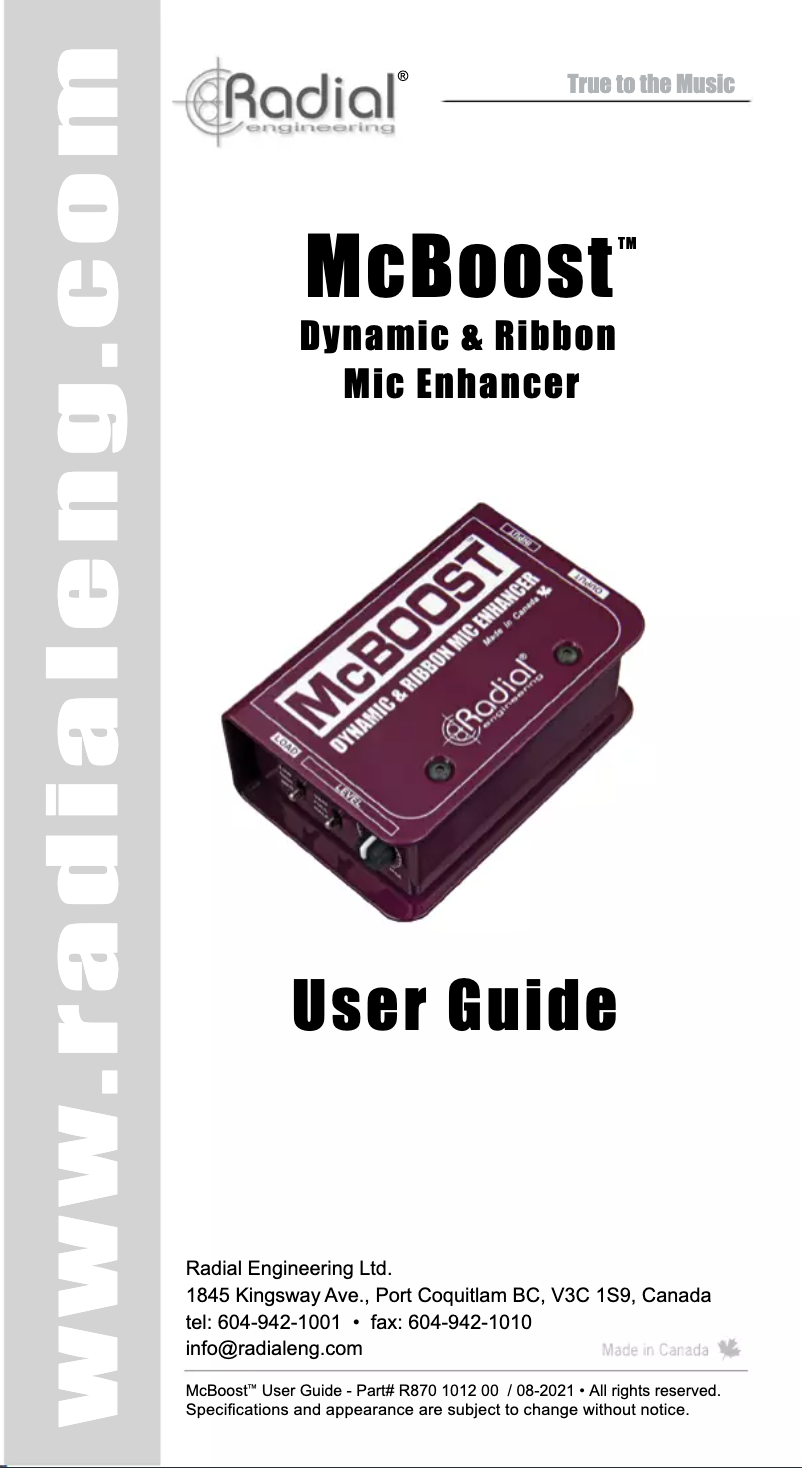 Imagen de la primera página del manual del dispositivo McBoost