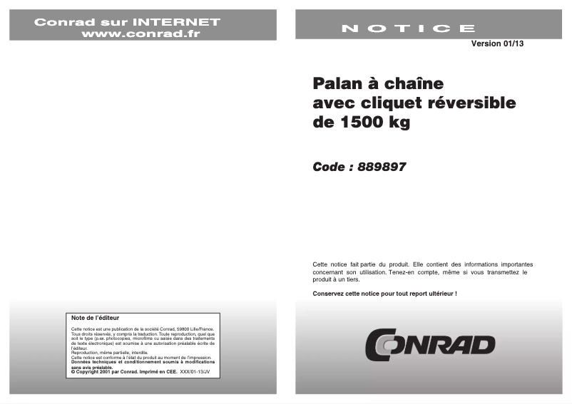 Image de la première page du manuel de l'appareil 60317