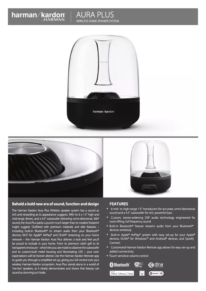 Image de la première page du manuel de l'appareil Aura Plus