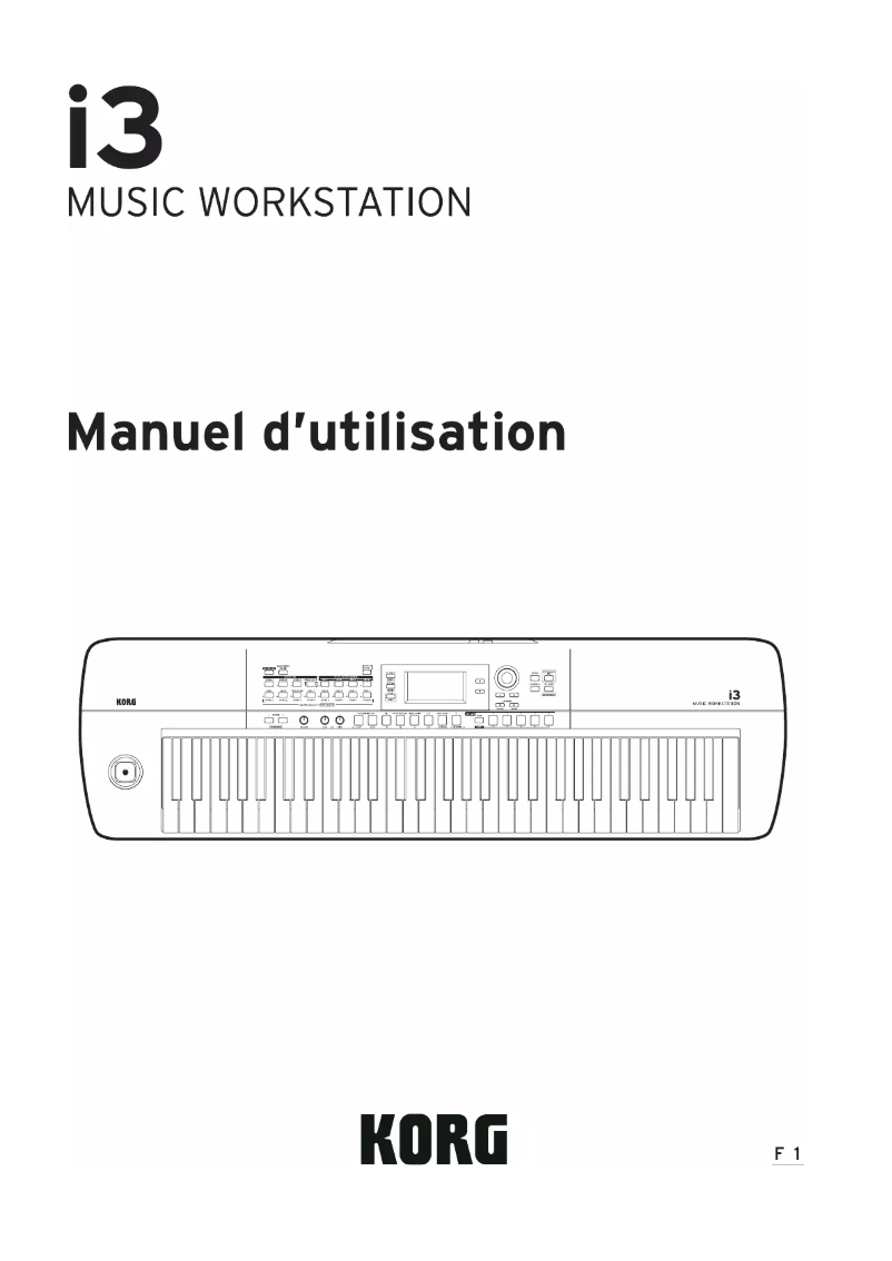 Page n°1 - Manuel utilisateur Korg i3
