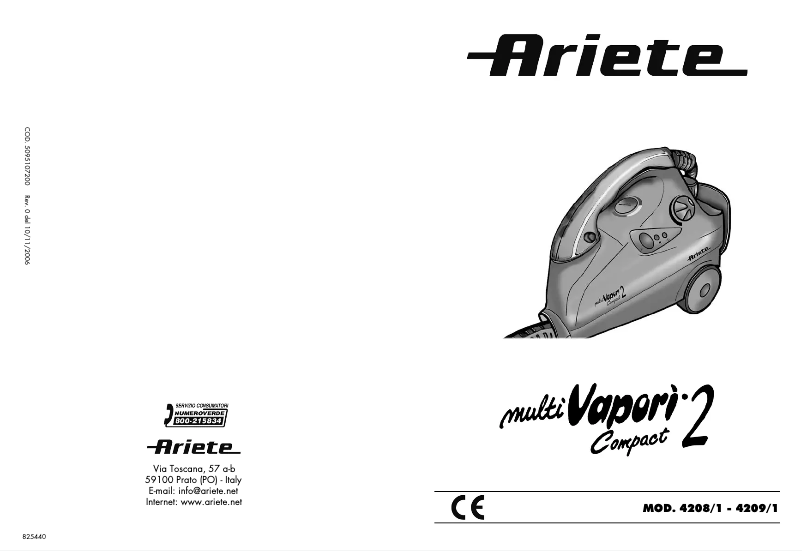 Page n°1 - Manuel utilisateur Ariete 4209/1