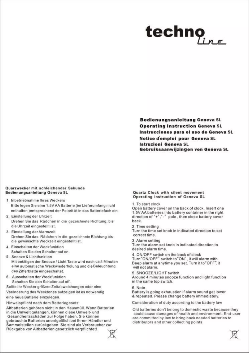 Page 1 of the manual User Manual Techno Line Geneva SL