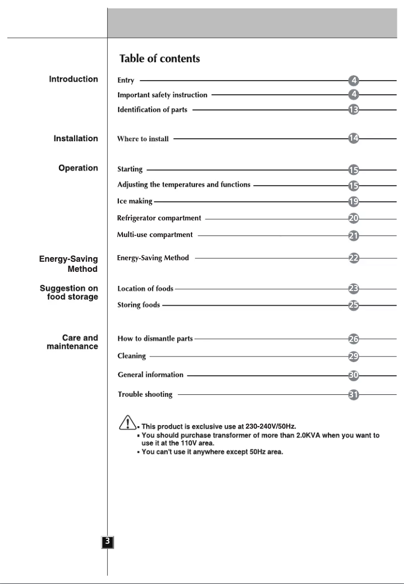 Image de la première page du manuel de l'appareil GC-B40BSMQJ