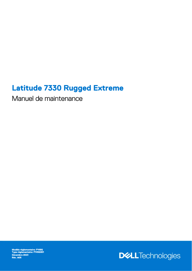 Page 1 de la notice Manuel utilisateur Dell Latitude 7330 Rugged Extreme