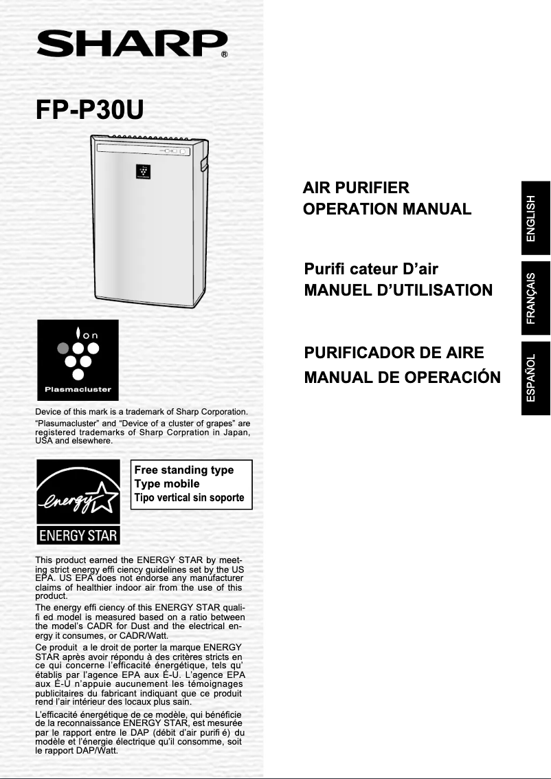 Page 1 de la notice Manuel utilisateur Sharp FP-P30U