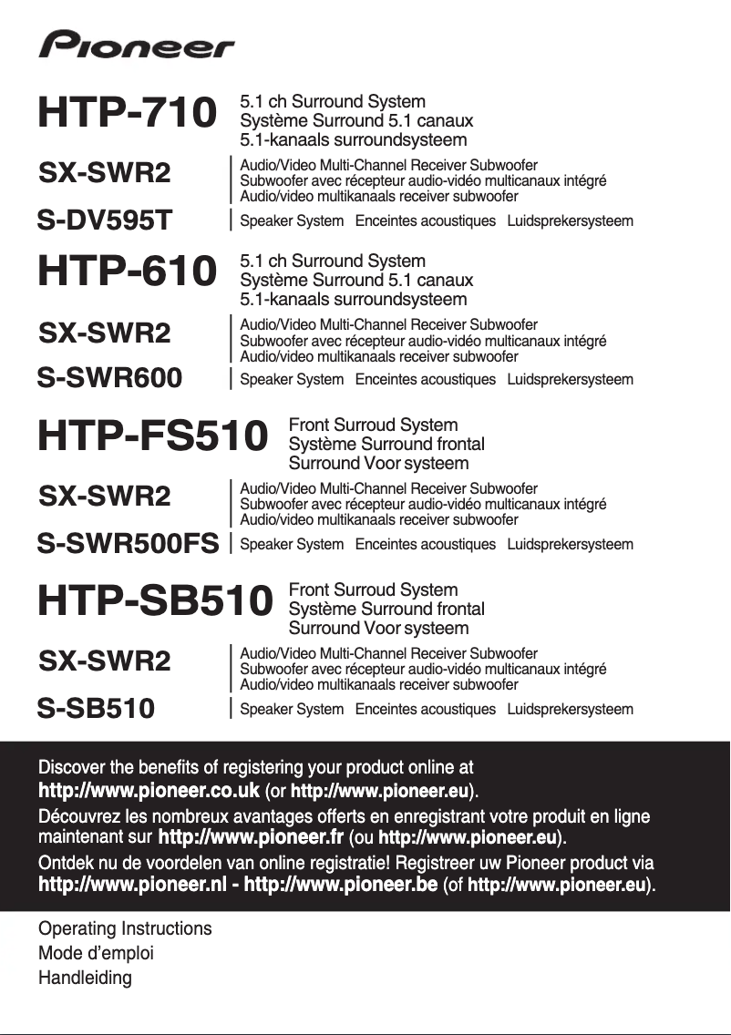 Page n°1 - Manuel utilisateur Pioneer HTP-710