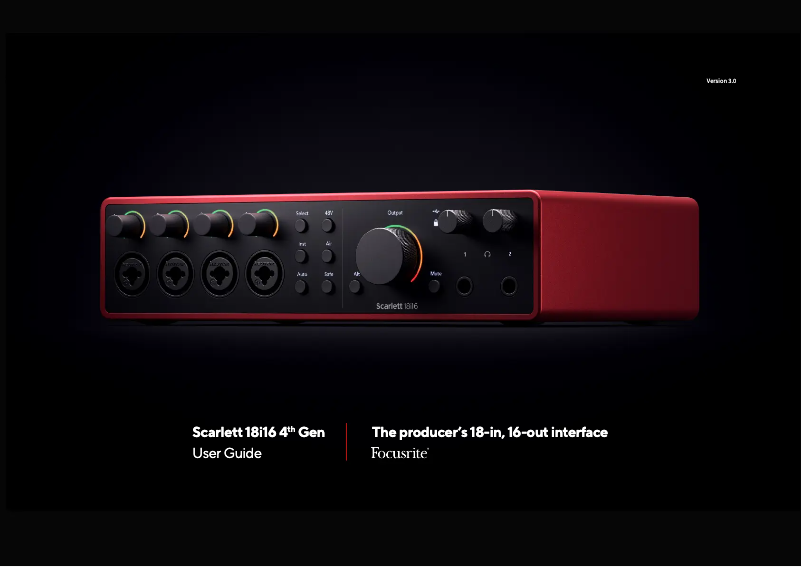 Page n°1 - Manuel utilisateur Focusrite Scarlett 18i16 4th Gen