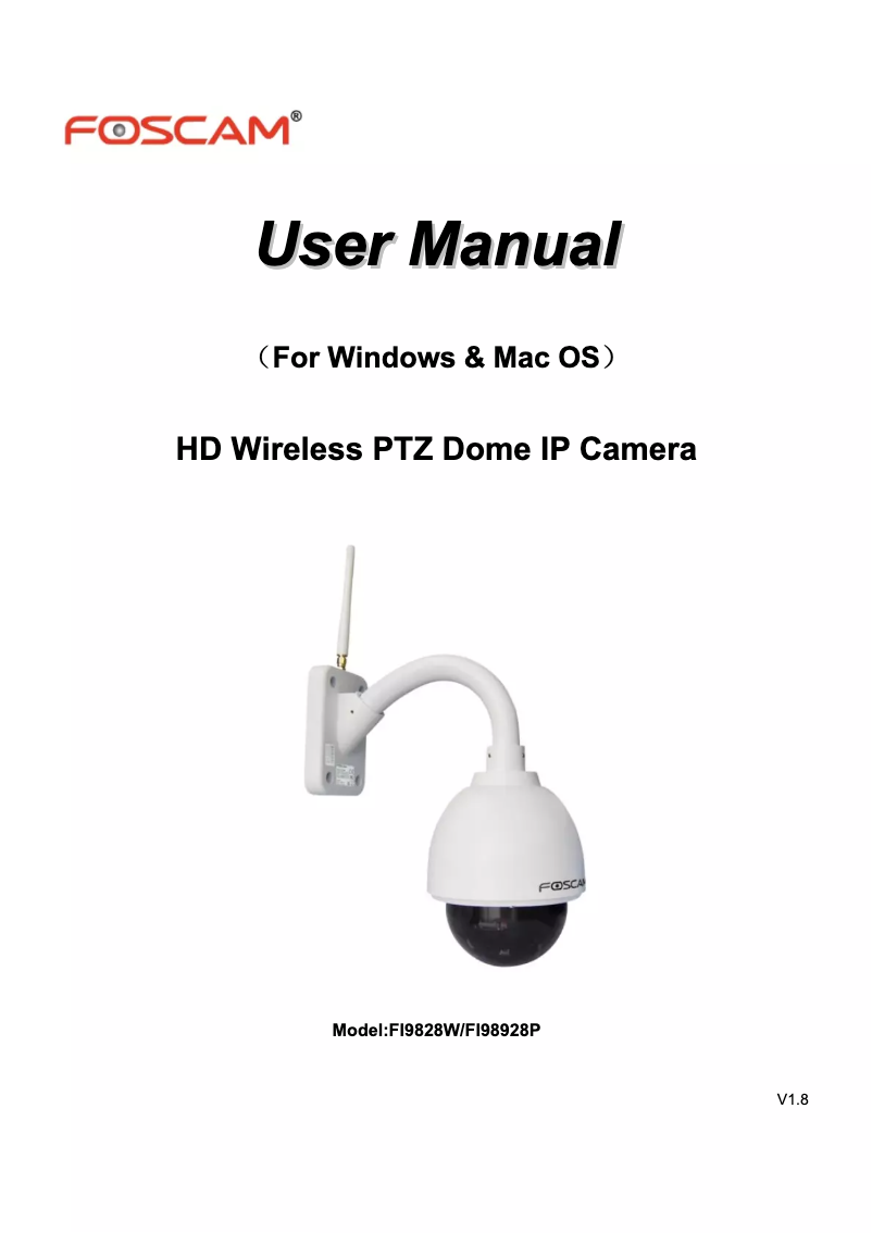 Page 1 de la notice Manuel utilisateur Foscam FI9828W