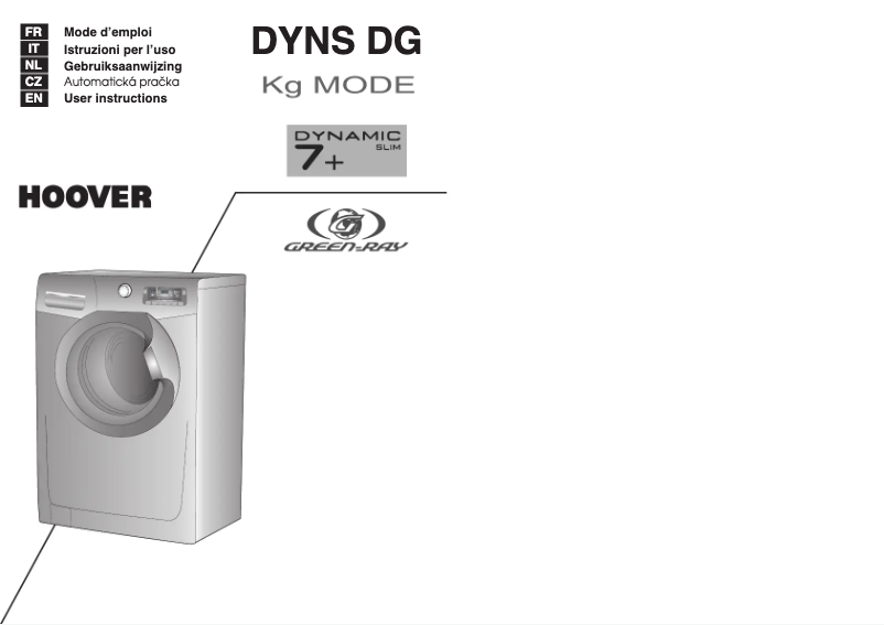 Page 1 de la notice Manuel utilisateur Hoover DYNS 7124DG/1-89S