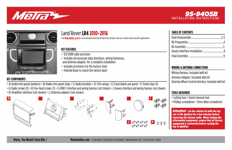 Image de la première page du manuel de l'appareil 95-9405B