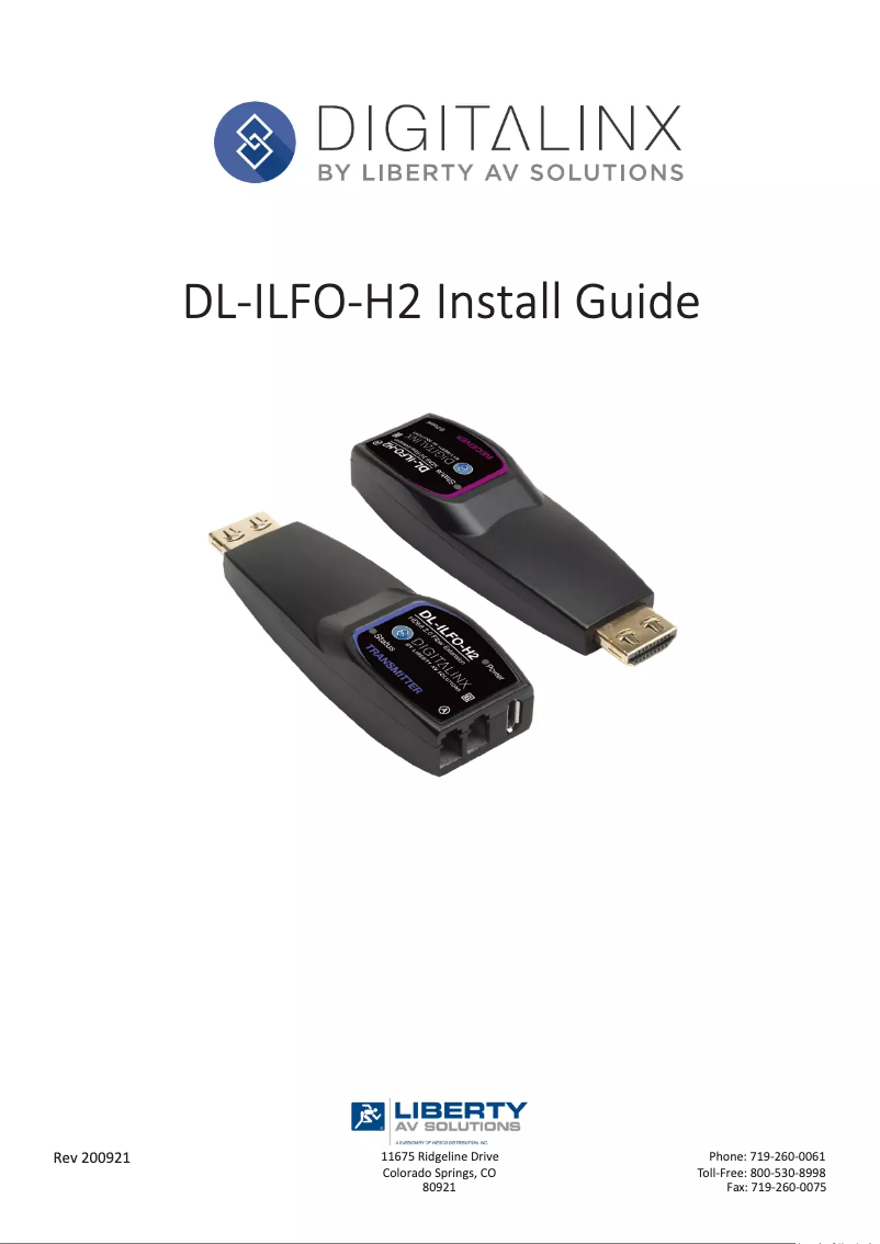 Page n°1 - Manuel utilisateur Digitalinx DL-ILFO-H2