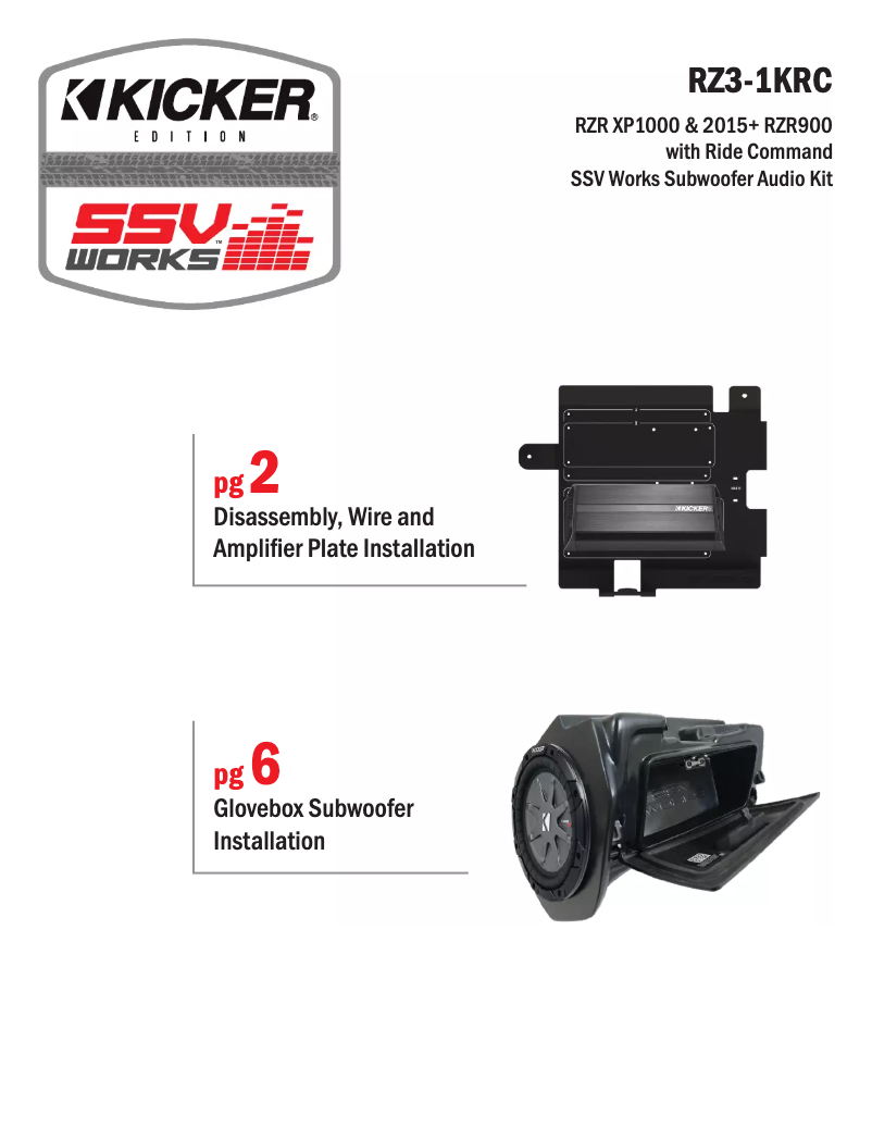 Página 1 del manual Manual de usuario SSV Works RZ3-1KRC