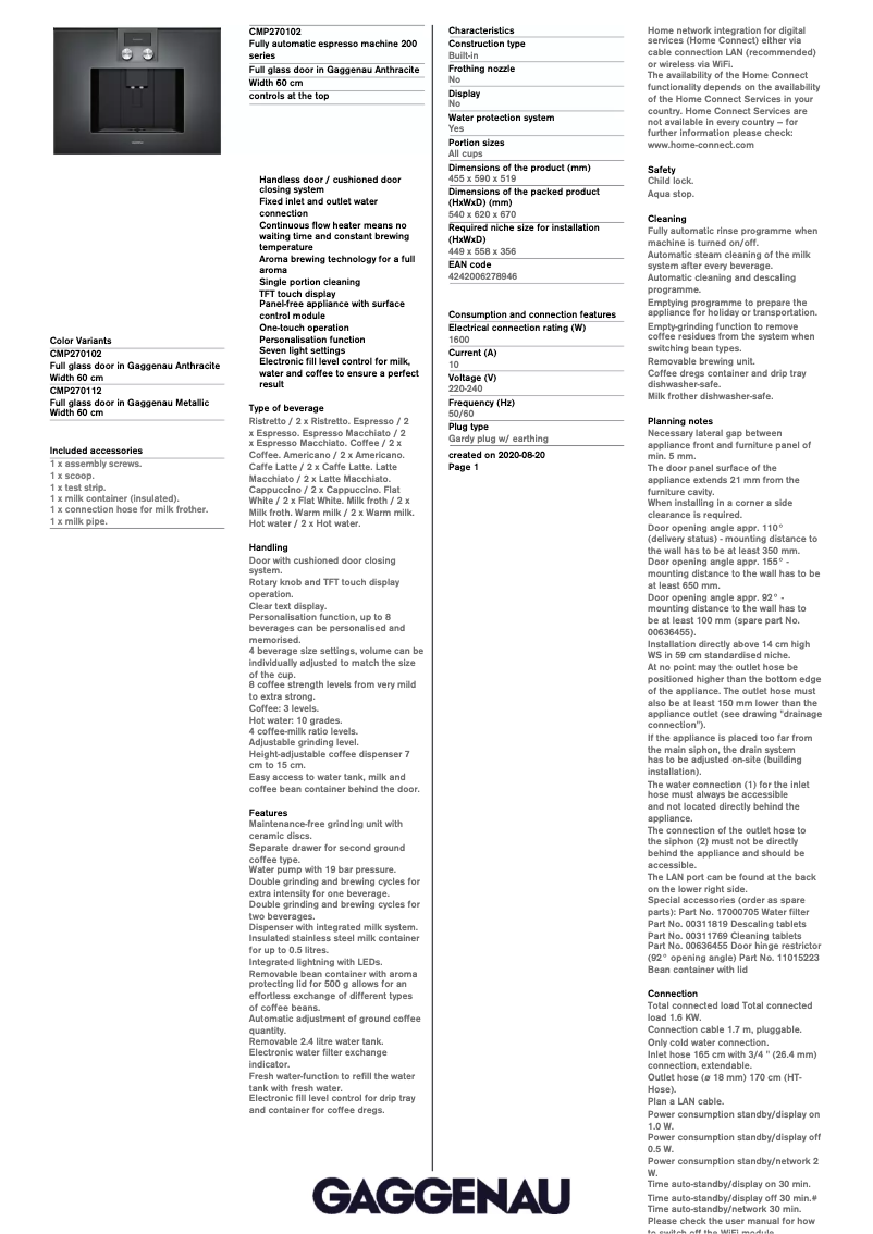 Image de la première page du manuel de l'appareil CMP270102