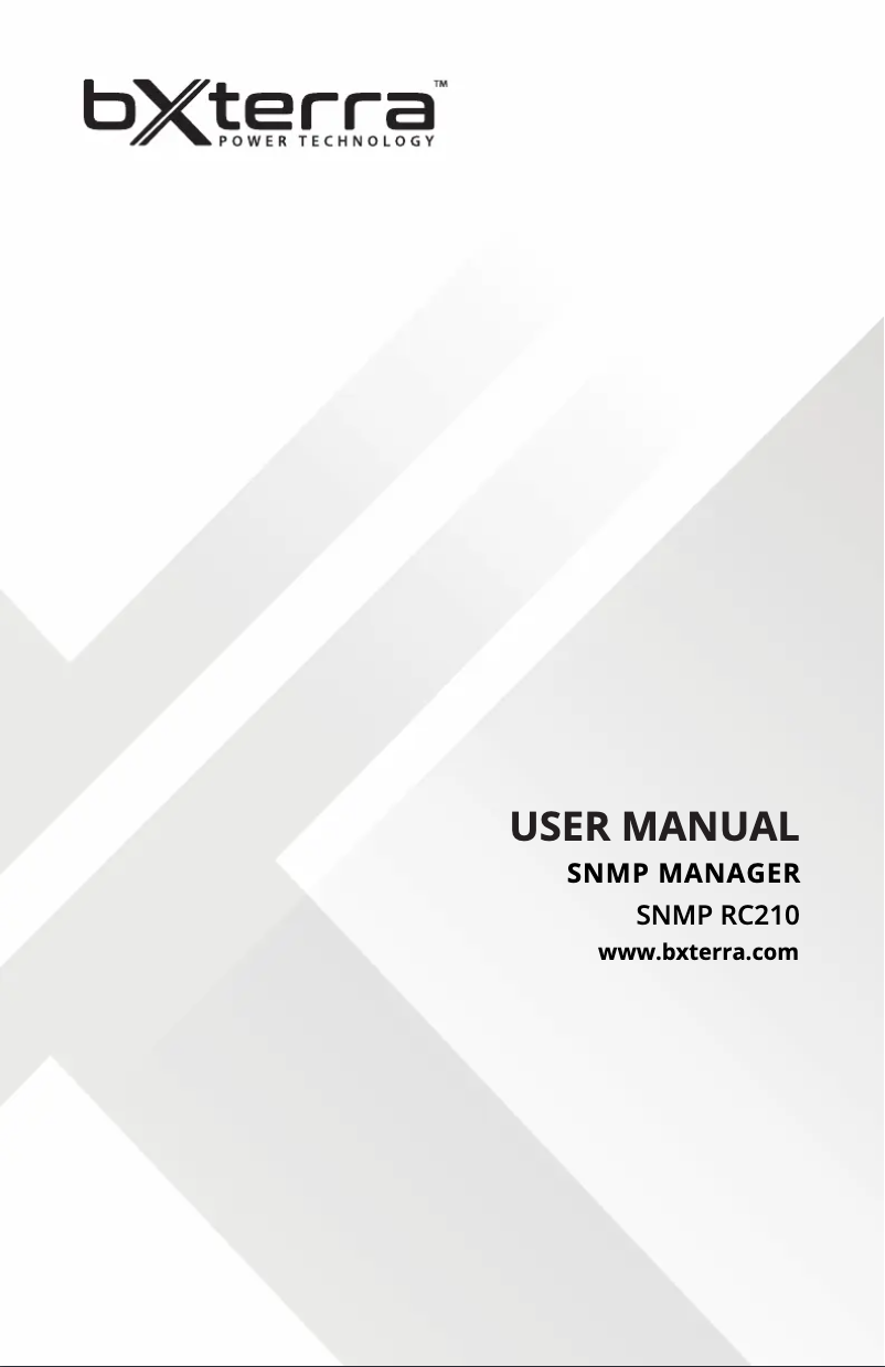 Página 1 del manual Manual de usuario Bxterra SNMP-RC210