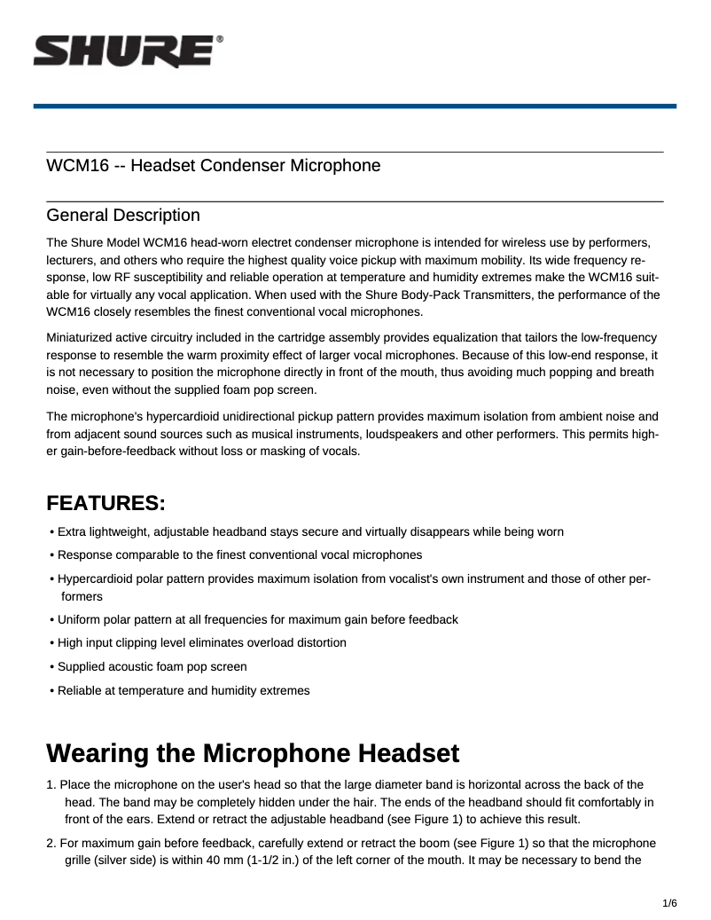 Image de la première page du manuel de l'appareil WCM16