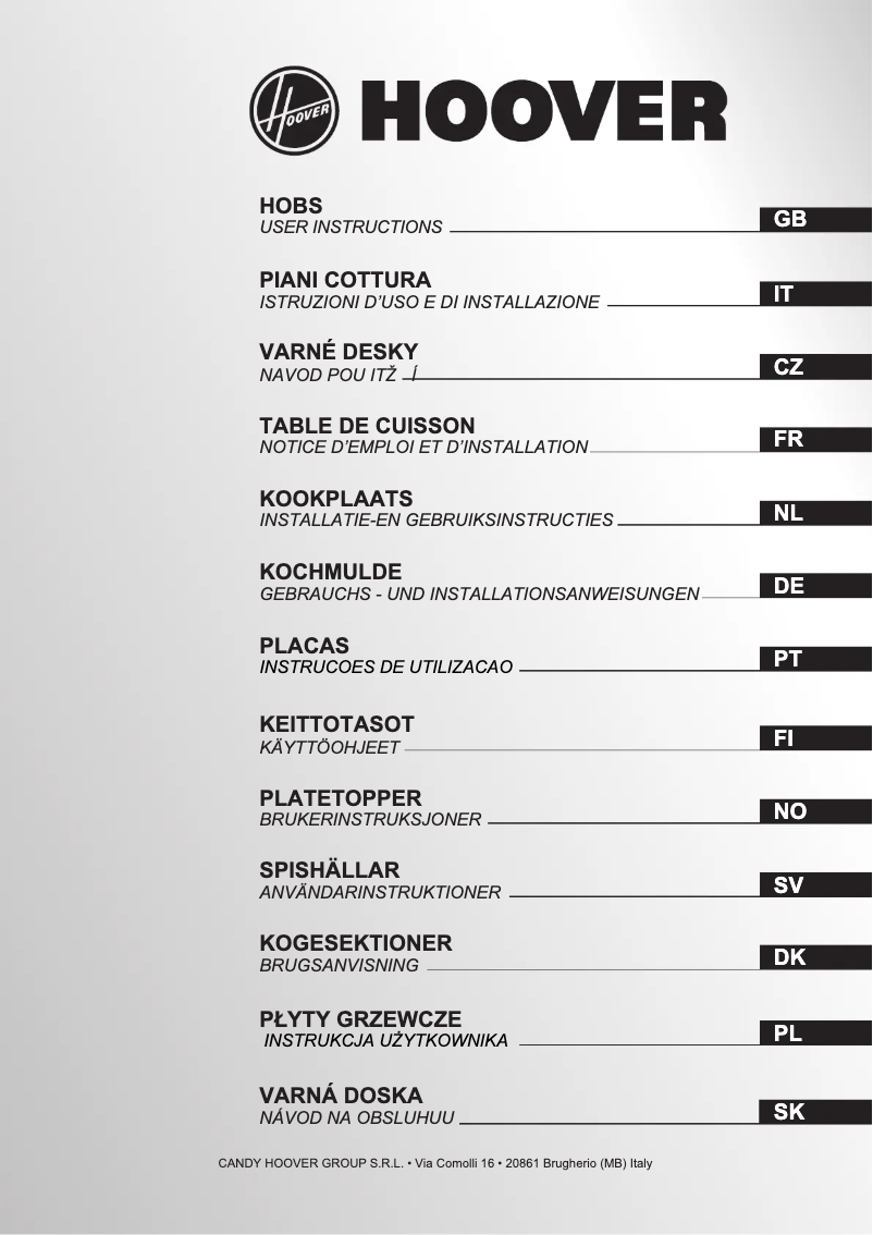 Page 1 de la notice Manuel utilisateur Hoover HH64FC