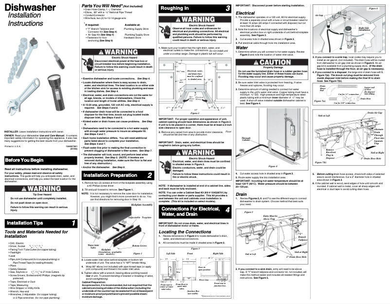 Page n°1 - Guide d'installation Frigidaire PLD3465REC