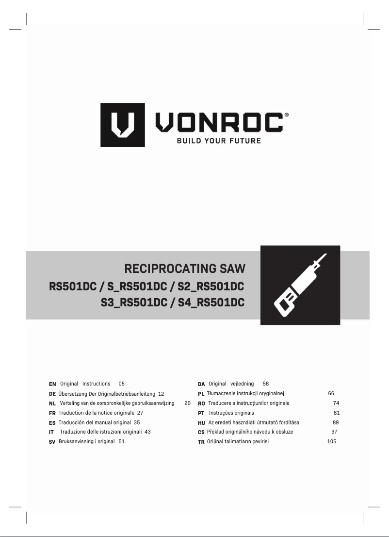 Page n°1 - Manuel utilisateur Vonroc S2_RS501DC